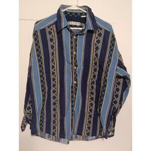 Basix by Fenn Wright & Manson Tribal  90s Button Up Shirt Size Large